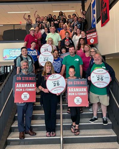 MTA stands with striking workers at Fenway Park